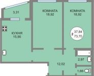 2-комнатная квартира площадью 74 кв.м, Тимирязева ул., 4/1 | цена 5 600 000 руб. | www.metrprice.ru