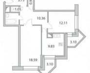 2-комнатная квартира площадью 60 кв.м, Твардовского ул., 2К5 | цена 14 900 000 руб. | www.metrprice.ru