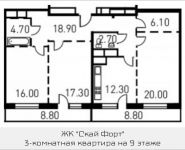 3-комнатная квартира площадью 97 кв.м, Нагатинский 1-й пр., 203 | цена 19 156 594 руб. | www.metrprice.ru