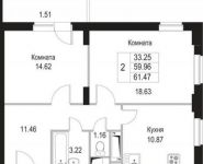 1-комнатная квартира площадью 38.6 кв.м, Щелково платф, 1 | цена 2 895 000 руб. | www.metrprice.ru