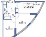 3-комнатная квартира площадью 64.79 кв.м, Кудрявцева, V | цена 7 678 547 руб. | www.metrprice.ru