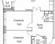 3-комнатная квартира площадью 73 кв.м, улица Николая Химушина, 9к2 | цена 14 826 800 руб. | www.metrprice.ru