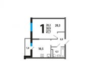 1-комнатная квартира площадью 41 кв.м, Нововатутинский пр-т | цена 4 338 468 руб. | www.metrprice.ru
