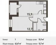 1-комнатная квартира площадью 42.3 кв.м, Головинское ш., 5 | цена 8 629 200 руб. | www.metrprice.ru