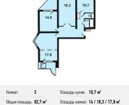 3-комнатная квартира площадью 82.7 кв.м, Некрасовка п, Покровская ул, 16 | цена 7 596 000 руб. | www.metrprice.ru