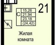 1-комнатная квартира площадью 24.4 кв.м, Осташковское ш. | цена 1 465 000 руб. | www.metrprice.ru