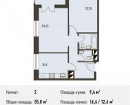 2-комнатная квартира площадью 55.8 кв.м, Автозаводская ул., 23С931 | цена 8 146 800 руб. | www.metrprice.ru