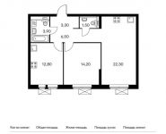 2-комнатная квартира площадью 64.6 кв.м,  | цена 7 299 800 руб. | www.metrprice.ru
