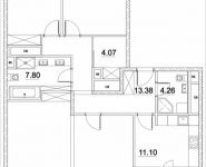 3-комнатная квартира площадью 106.22 кв.м, Лазоревый пр., 3 | цена 27 096 615 руб. | www.metrprice.ru