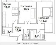 2-комнатная квартира площадью 66 кв.м, Шелепихинская набережная, влд 34, корп.6 | цена 14 887 620 руб. | www.metrprice.ru
