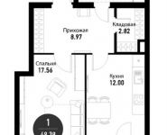 1-комнатная квартира площадью 49.7 кв.м, ул Поляны, д. 5 | цена 7 063 908 руб. | www.metrprice.ru