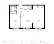 2-комнатная квартира площадью 64.6 кв.м,  | цена 6 311 420 руб. | www.metrprice.ru