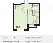 1-комнатная квартира площадью 31.7 кв.м в ЖК "Поколение",  | цена 5 328 770 руб. | www.metrprice.ru