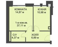 1-комнатная квартира площадью 36.5 кв.м, Голландский квартал микрорайон, д.17 | цена 3 467 500 руб. | www.metrprice.ru