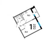 1-комнатная квартира площадью 41 кв.м, Нововатутинский пр-т | цена 4 317 201 руб. | www.metrprice.ru