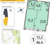 2-комнатная квартира площадью 53.8 кв.м в ЖК "SHIROKAYA",  | цена 6 456 000 руб. | www.metrprice.ru