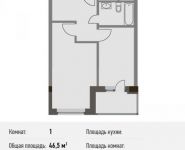 1-комнатная квартира площадью 46.5 кв.м, Береговой пр., ВЛ5 | цена 10 183 500 руб. | www.metrprice.ru