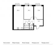 2-комнатная квартира площадью 59.1 кв.м, жилой комплекс Мякинино Парк, | цена 7 954 860 руб. | www.metrprice.ru