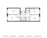 3-комнатная квартира площадью 89.76 кв.м, Сельскохозяйственная ул, 35 | цена 17 853 264 руб. | www.metrprice.ru