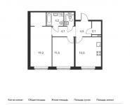 2-комнатная квартира площадью 60.7 кв.м, Ясеневая ул, 12к3 | цена 11 320 550 руб. | www.metrprice.ru