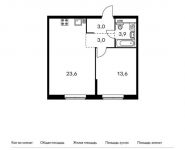 1-комнатная квартира площадью 47.3 кв.м, Институтская 2-я ул, 6к4 | цена 8 286 960 руб. | www.metrprice.ru