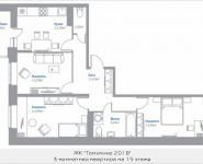 3-комнатная квартира площадью 74.08 кв.м, Новорязанское шоссе, 11, корп.11 | цена 5 167 154 руб. | www.metrprice.ru