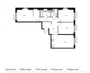 3-комнатная квартира площадью 93.4 кв.м, Поляны ул, 5Ак2 | цена 12 422 200 руб. | www.metrprice.ru