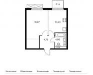 1-комнатная квартира площадью 38.5 кв.м,  | цена 9 309 300 руб. | www.metrprice.ru