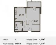 1-комнатная квартира площадью 38.6 кв.м, Родниковая ул. | цена 4 059 282 руб. | www.metrprice.ru