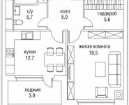 1-комнатная квартира площадью 51 кв.м, Верхняя улица, 34с5, корп.1 | цена 22 414 500 руб. | www.metrprice.ru