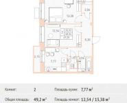 2-комнатная квартира площадью 49.2 кв.м,  | цена 4 132 800 руб. | www.metrprice.ru