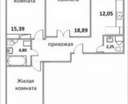 3-комнатная квартира площадью 85.67 кв.м, Народная улица, 23 | цена 5 140 200 руб. | www.metrprice.ru