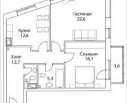2-комнатная квартира площадью 74 кв.м, Шелепихинская набережная, влд 34, корп.4 | цена 19 391 970 руб. | www.metrprice.ru