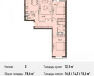 3-комнатная квартира площадью 82.4 кв.м, Каширское ш., 65 | цена 11 222 880 руб. | www.metrprice.ru