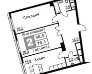 2-комнатная квартира площадью 75 кв.м, Электролитный пр., ВЛ16К6 | цена 17 371 231 руб. | www.metrprice.ru
