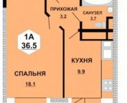 1-комнатная квартира площадью 35.8 кв.м, Москвина ул., 10 | цена 4 307 000 руб. | www.metrprice.ru