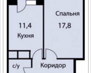 1-комнатная квартира площадью 42 кв.м, Акуловская, 2Д | цена 3 192 000 руб. | www.metrprice.ru