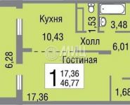 1-комнатная квартира площадью 47 кв.м,  | цена 8 350 000 руб. | www.metrprice.ru