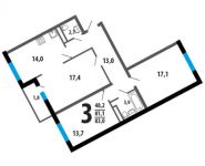3-комнатная квартира площадью 83 кв.м, Нововатутинский пр-т | цена 7 492 410 руб. | www.metrprice.ru