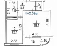 1-комнатная квартира площадью 42.7 кв.м, Чечерский пр., 122К3 | цена 4 900 000 руб. | www.metrprice.ru