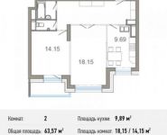 2-комнатная квартира площадью 63.6 кв.м, Спасская улица, к9 | цена 7 183 410 руб. | www.metrprice.ru