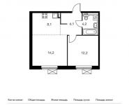 2-комнатная квартира площадью 44.8 кв.м, Ясеневая ул, 12к3 | цена 8 807 680 руб. | www.metrprice.ru