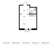 1-комнатная квартира площадью 27.3 кв.м,  | цена 4 146 870 руб. | www.metrprice.ru