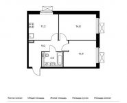 2-комнатная квартира площадью 50.3 кв.м,  | цена 6 745 230 руб. | www.metrprice.ru