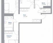 3-комнатная квартира площадью 78.22 кв.м, Новорязанское шоссе, 9, корп.9 | цена 5 521 315 руб. | www.metrprice.ru