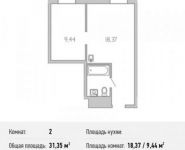 2-комнатная квартира площадью 31.4 кв.м, Комдива Орлова ул., ВЛ1 | цена 4 577 100 руб. | www.metrprice.ru
