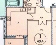 1-комнатная квартира площадью 40.4 кв.м, Анны Ахматовой ул., 22 | цена 5 600 000 руб. | www.metrprice.ru