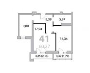 2-комнатная квартира площадью 61.92 кв.м,  | цена 7 076 021 руб. | www.metrprice.ru