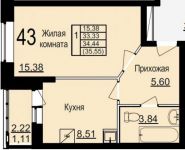 1-комнатная квартира площадью 35.5 кв.м, Осташковское ш. | цена 2 162 000 руб. | www.metrprice.ru