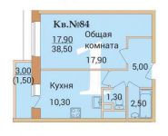 1-комнатная квартира площадью 38.5 кв.м, Ивакино кв-л | цена 2 815 000 руб. | www.metrprice.ru